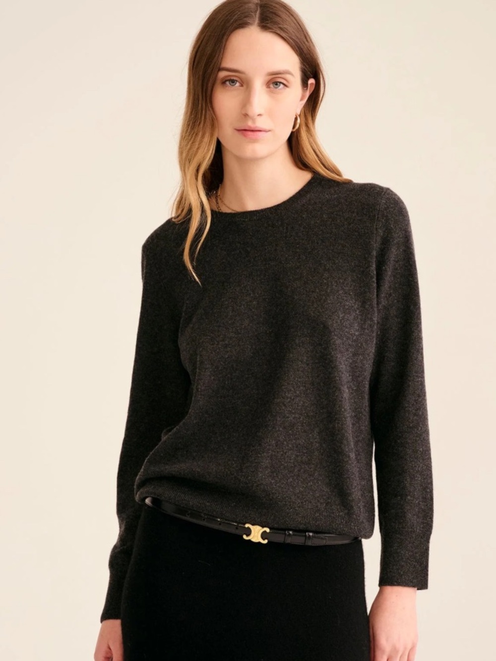 NAADAM Black Cashmere Crewneck Sweater size large